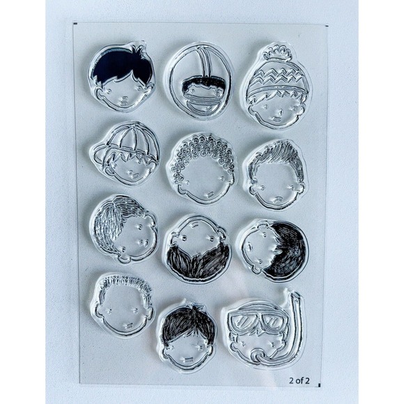 Stampin Up DEAR HEART Little Boy Kids Sports Rubber Stamp Set Used - Picture 9 of 9